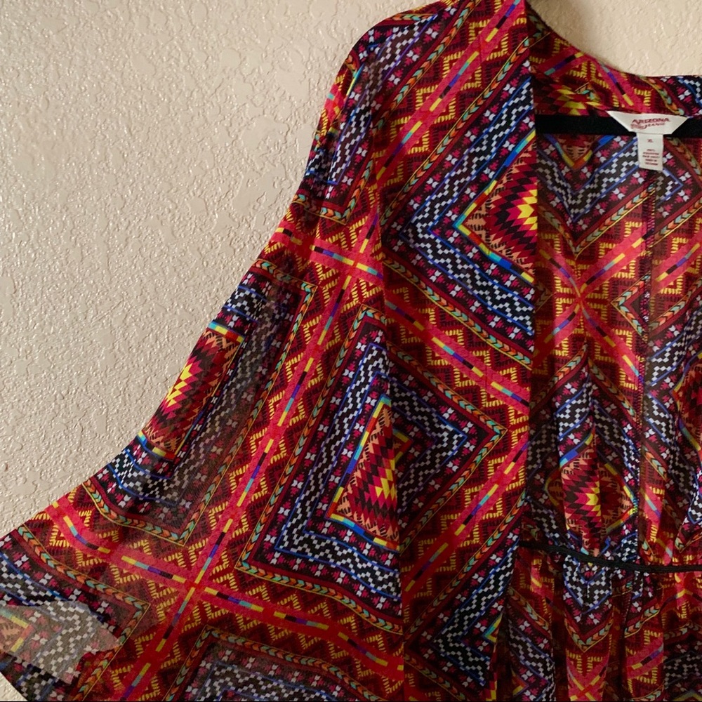 Sheer Tribal Print Cardigan